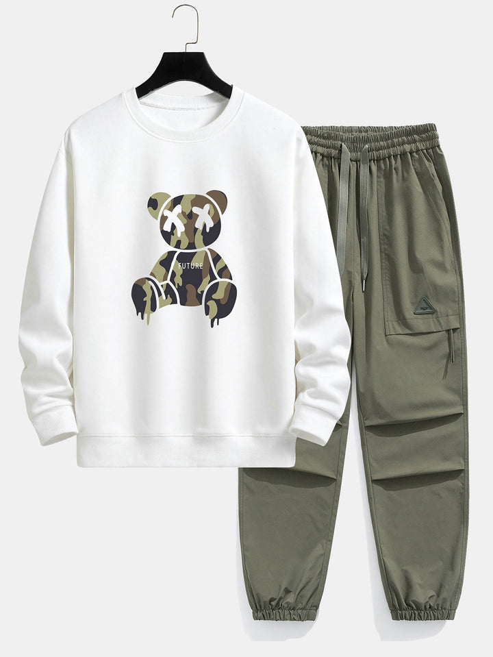 Camouflage Oplosbare Beerprint Relax Fit Sweatshirt & Koord Joggingbroek