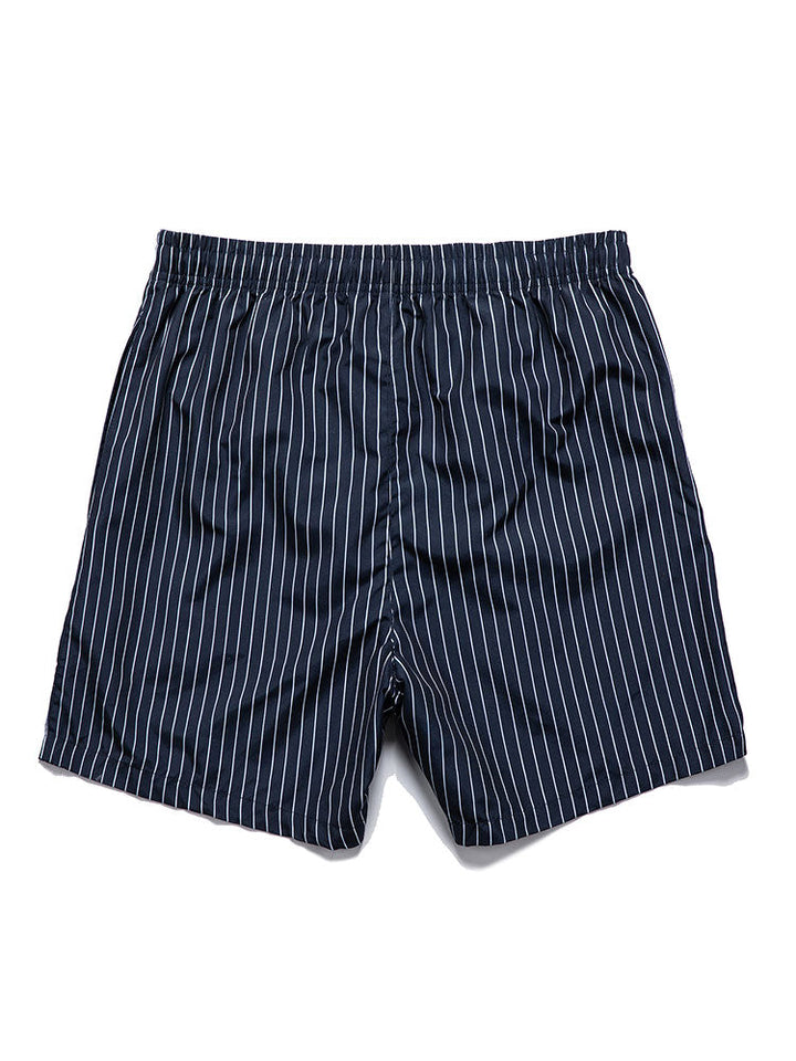 Palm Tree Print Button-Down Shirt & Striped Swim Shorts