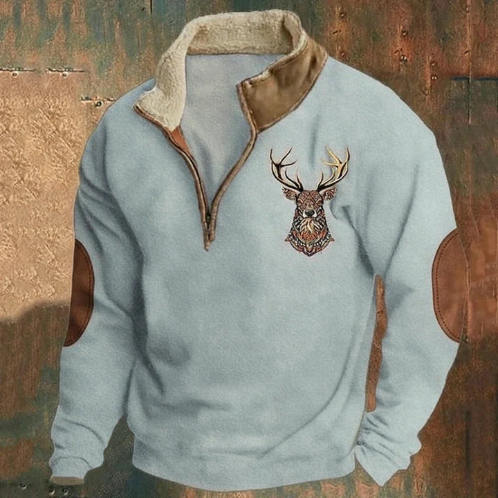 Thimo | Warm and comfortable men's sweater with deer print