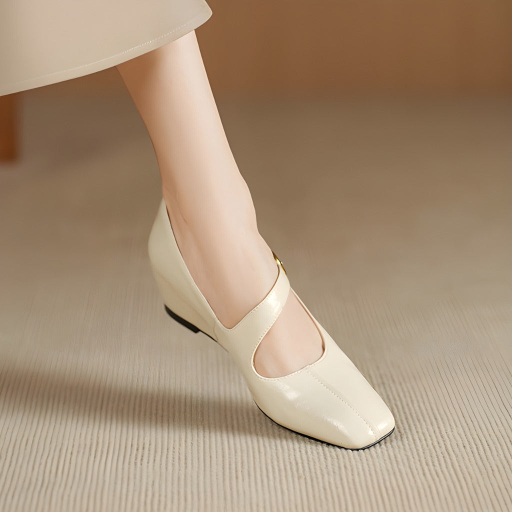 Viora Genuine Leather Mary Jane Heels