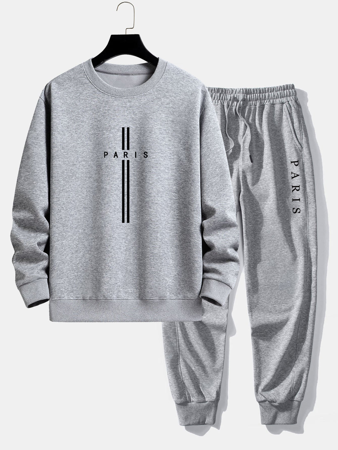 Paris Stripe Print Relax Fit Crew Neck Sweatshirt & Joggingbroek
