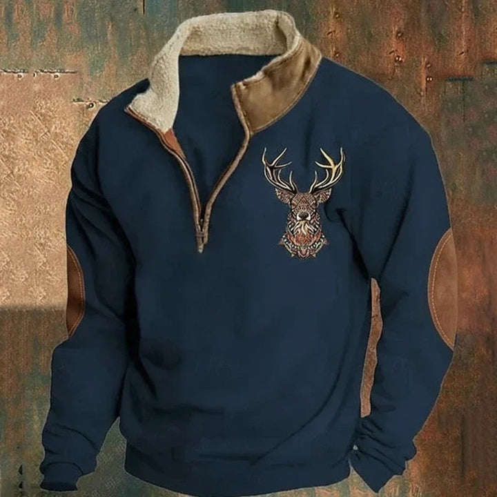 Thimo | Warm and comfortable men's sweater with deer print