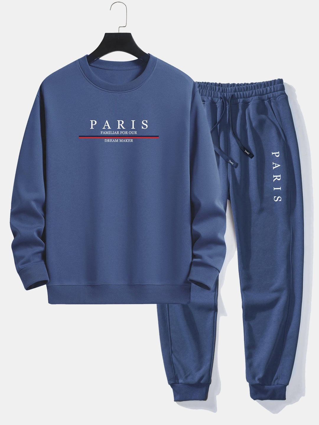 Paris Slogan Print Relax Fit Crew Neck Sweatshirt & Joggingbroek