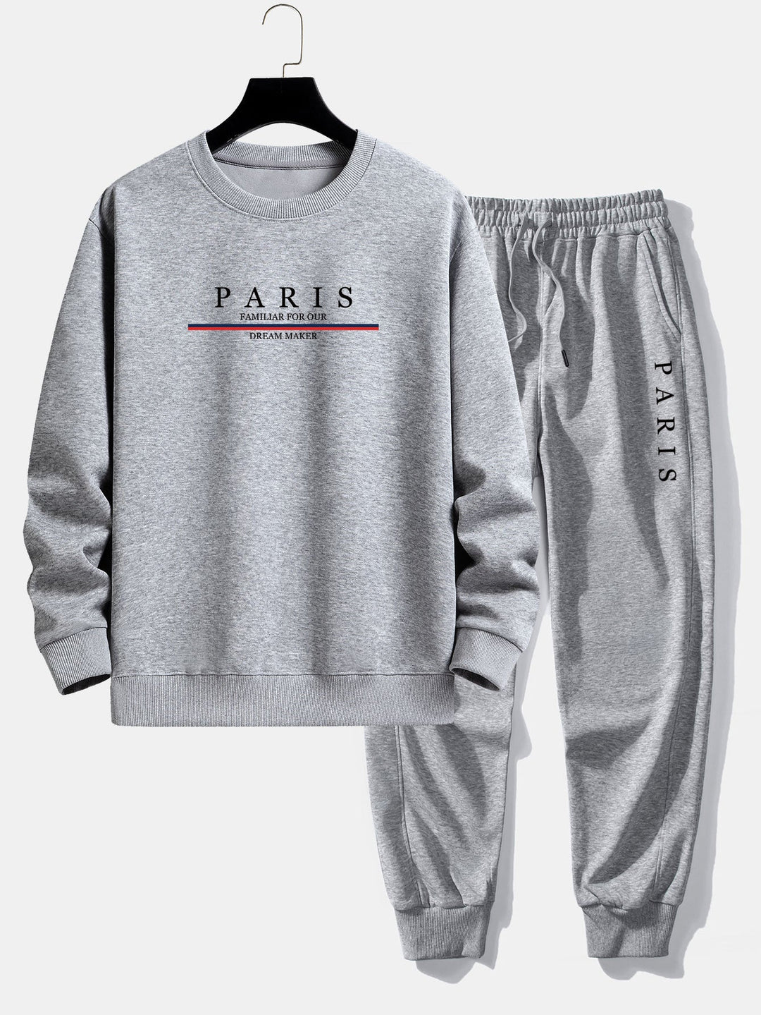 Paris Slogan Print Relax Fit Crew Neck Sweatshirt & Joggingbroek