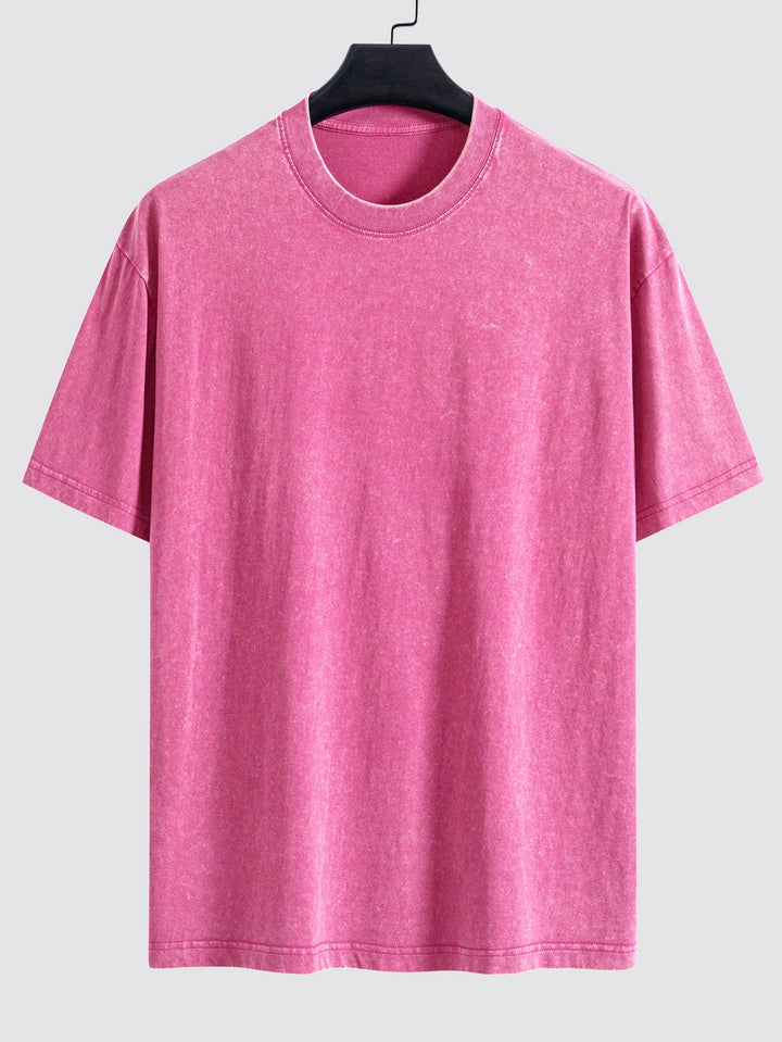 Basis Gewassen Versleten Drop Shoulder Oversized T-Shirt