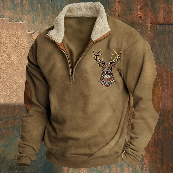 Thimo | Warm and comfortable men's sweater with deer print
