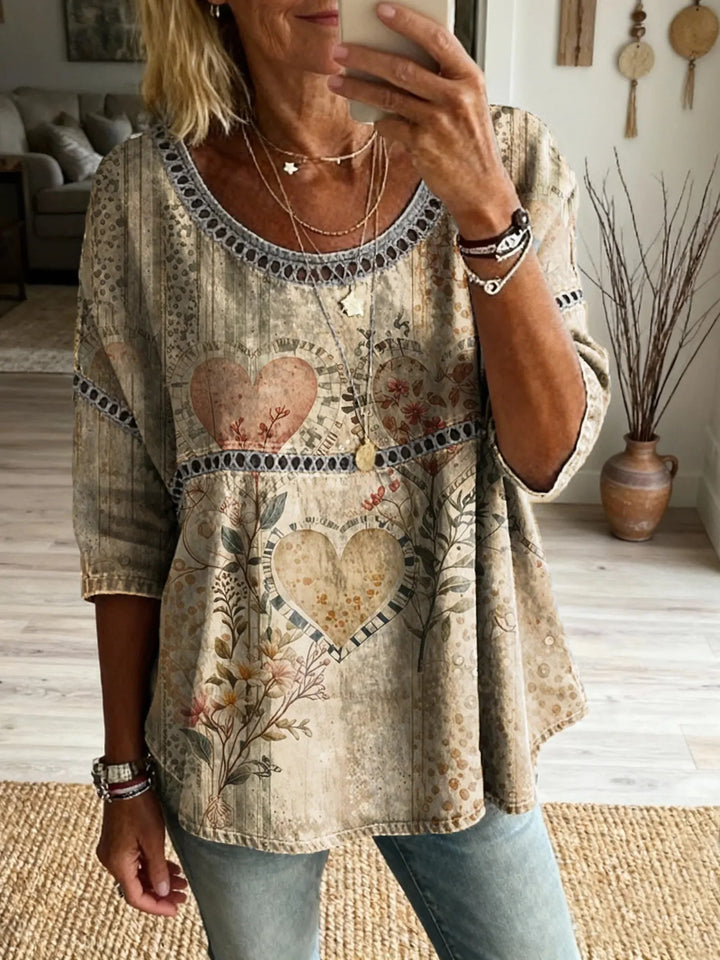 Boheemse top met bloemenuitsparingen en vintage hippiestijl              WORD LID VAN DE FREE SPIRIT-FAMILIEWELKOM BIJ THE VIBEJE BENT AL BINNEN