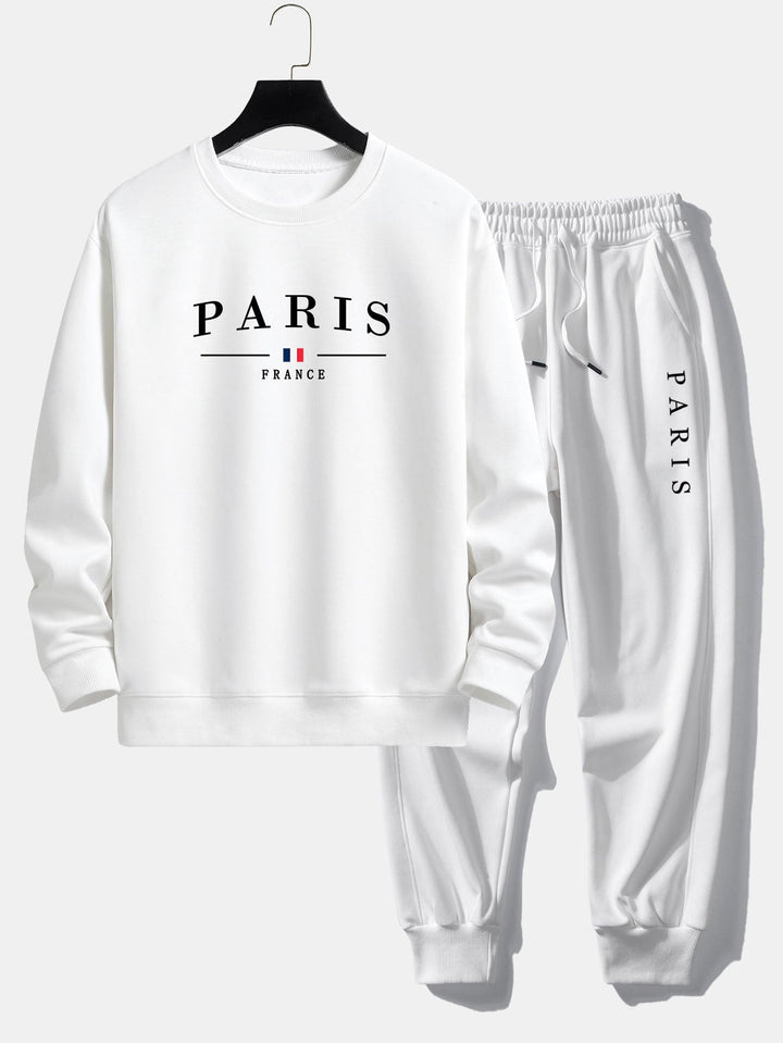 Paris Print Relax Fit Crew Neck Sweatshirt & Joggingbroek