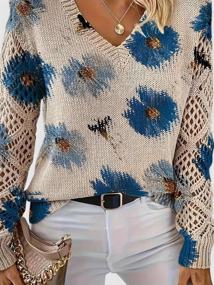 Maelynn™ – Floral Sweater for Timeless Elegance