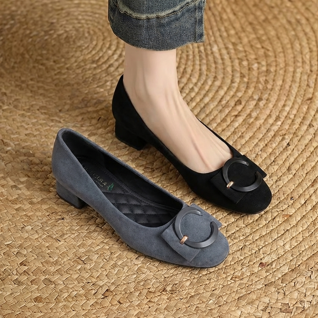 ladies flat dress shoes Towed22 Women's Knit Pinted Toe Dress Flats Comfort Slip on Foldable Ballet Flat Shoes Soft with Bowknot(Black,9)
