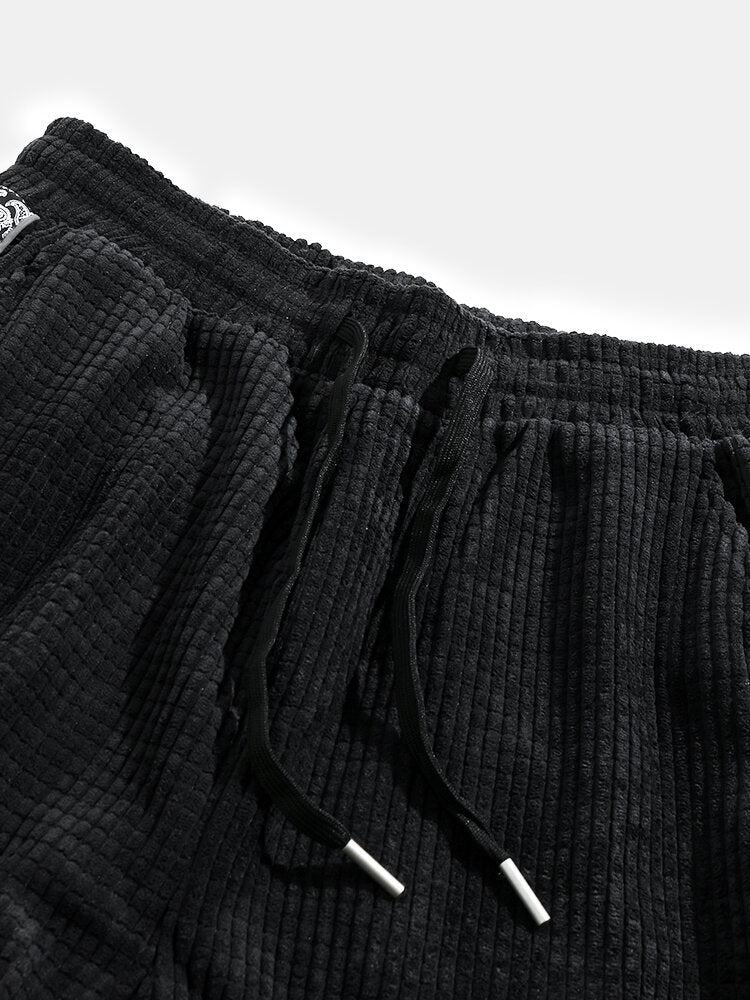 Corduroy Paisley Print Paneel Broek