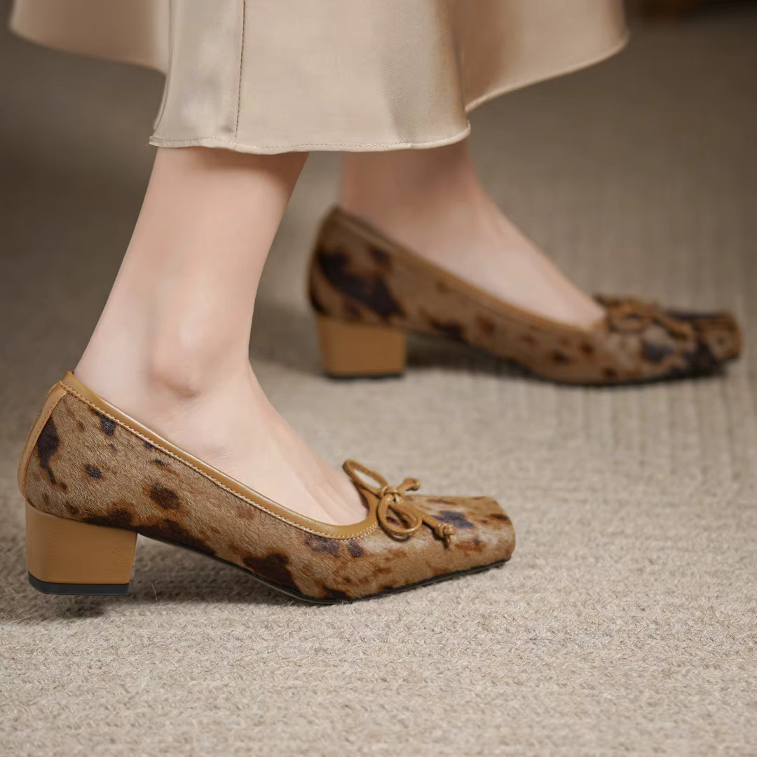 Savanna Leather Ballet Heels