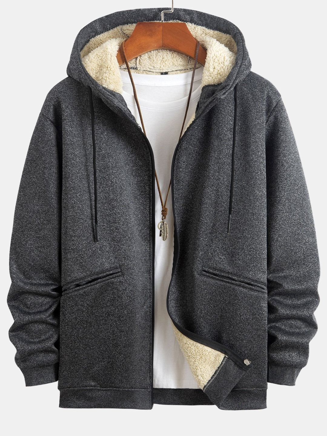 Teddy Lining Zip Up Hoodie