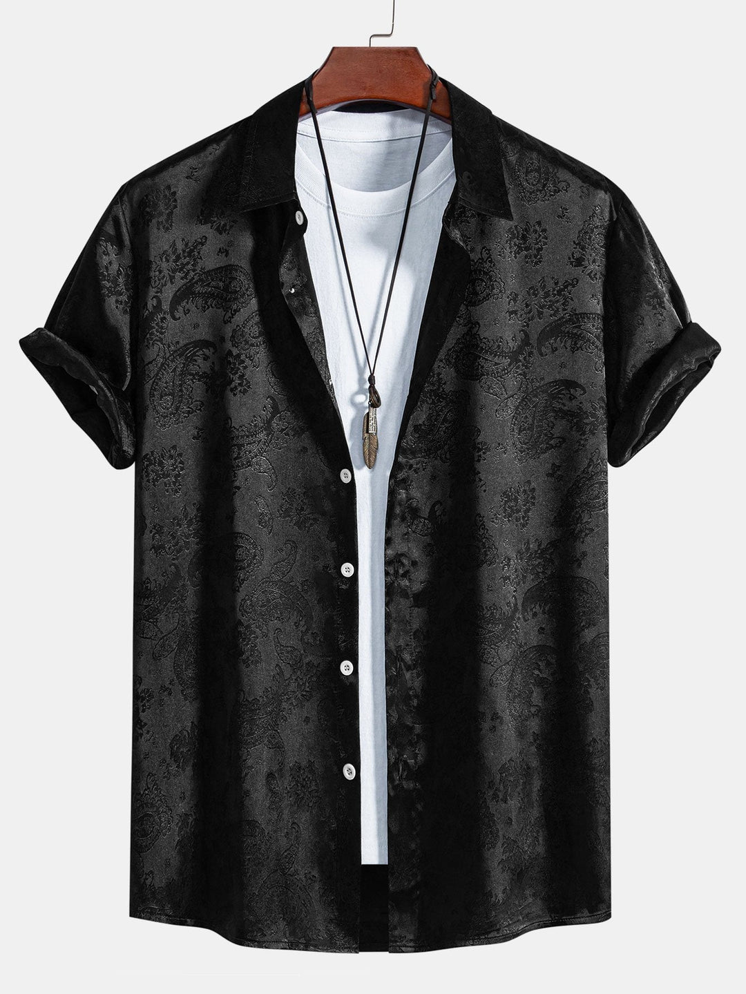 Paisley Print Satijnen Shirt & Shorts
