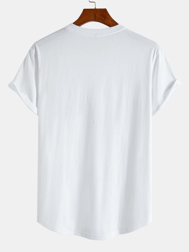 Relax Print Katoen Boog Hem T-Shirt