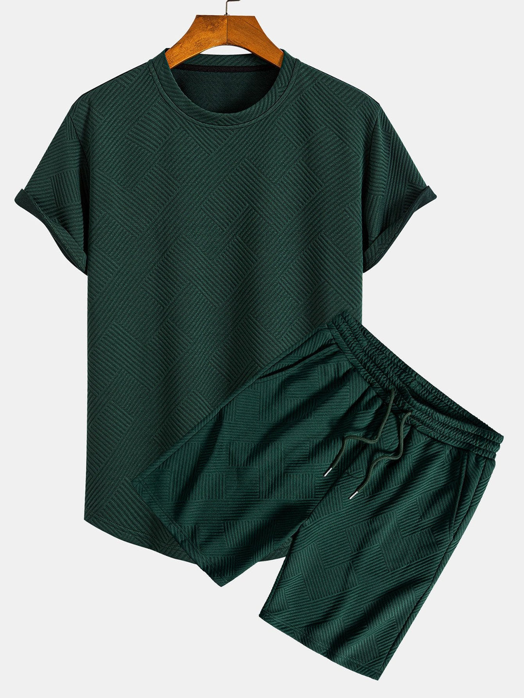 Korte Mouw Streep Jacquard Boog Hem T-Shirt & Shorts