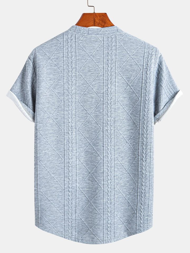 Korte Mouw Geometrisch Jacquard Boog Hem T-Shirt & Shorts