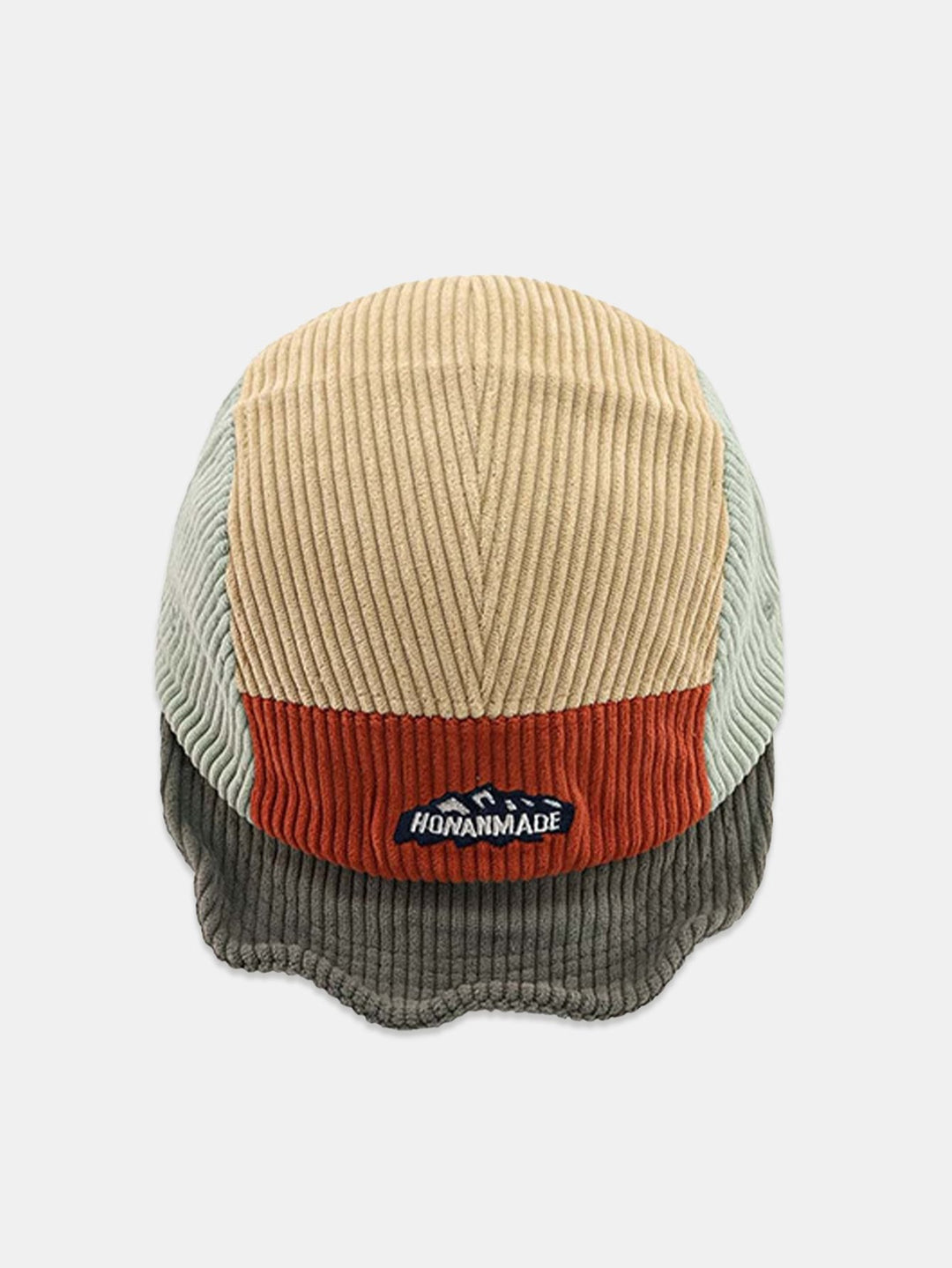 Slogan Patroon Kleur Blok Corduroy Baseball Cap