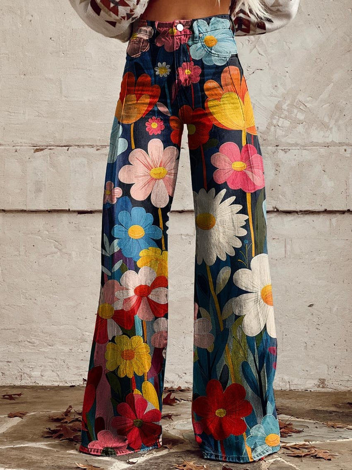 Lana™ - Floral Print Wide Leg Trousers