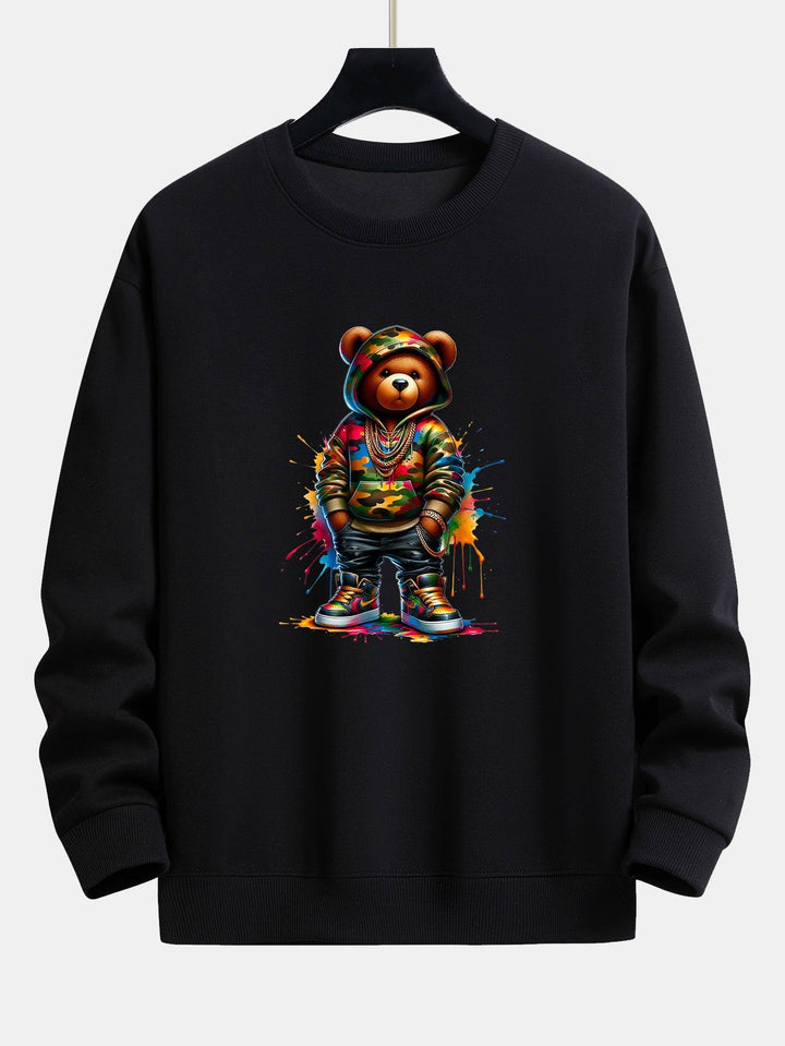 Kleur Splash Ink Camouflage Beerprint Relax Fit Sweatshirt