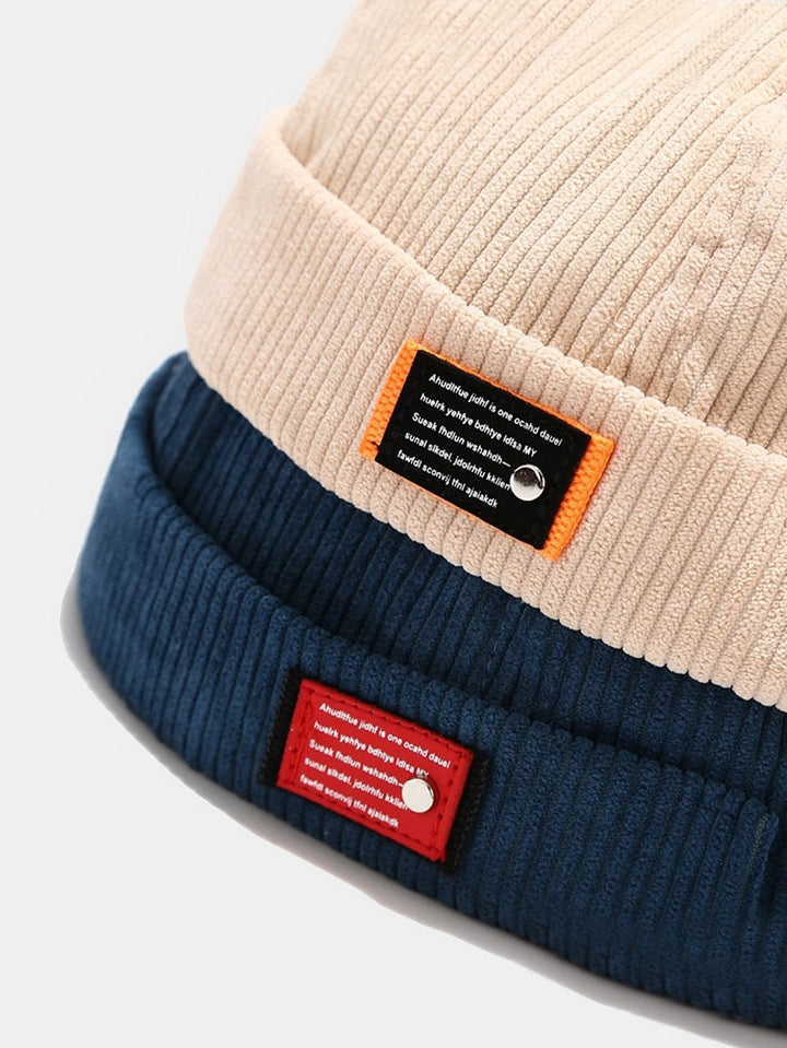 Japanse Harajuku-stijl corduroy hoed zonder rand