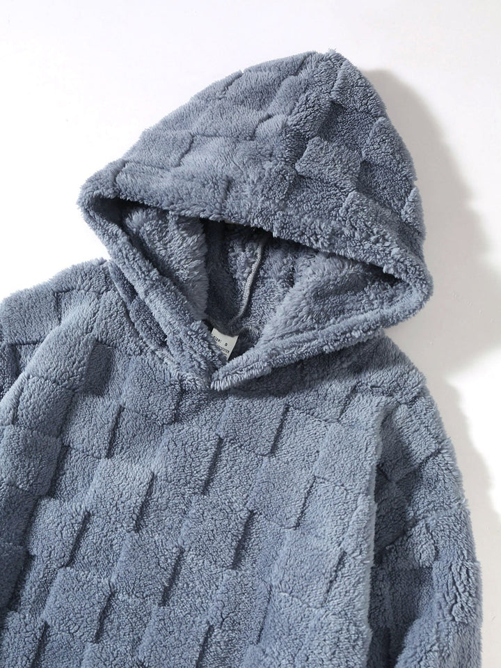 Checkerboard Teddy Hoodie & Straight Leg Pants