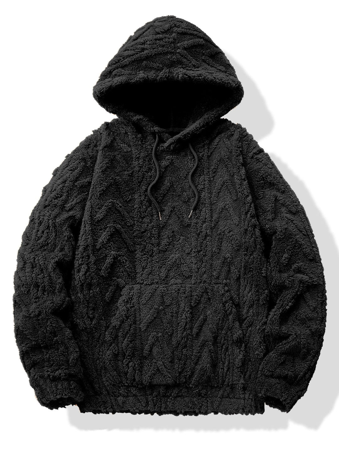 Geometric Jacquard Teddy Hoodie