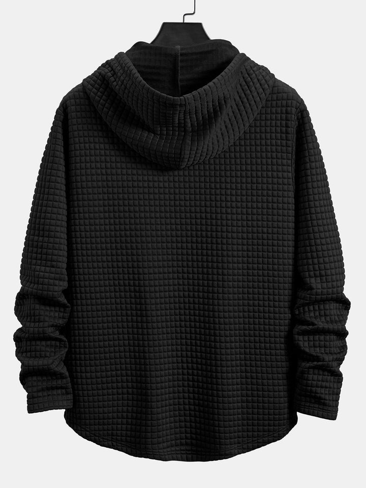 Langere Mouwen Wafel Hoody Arc Hem T-Shirt