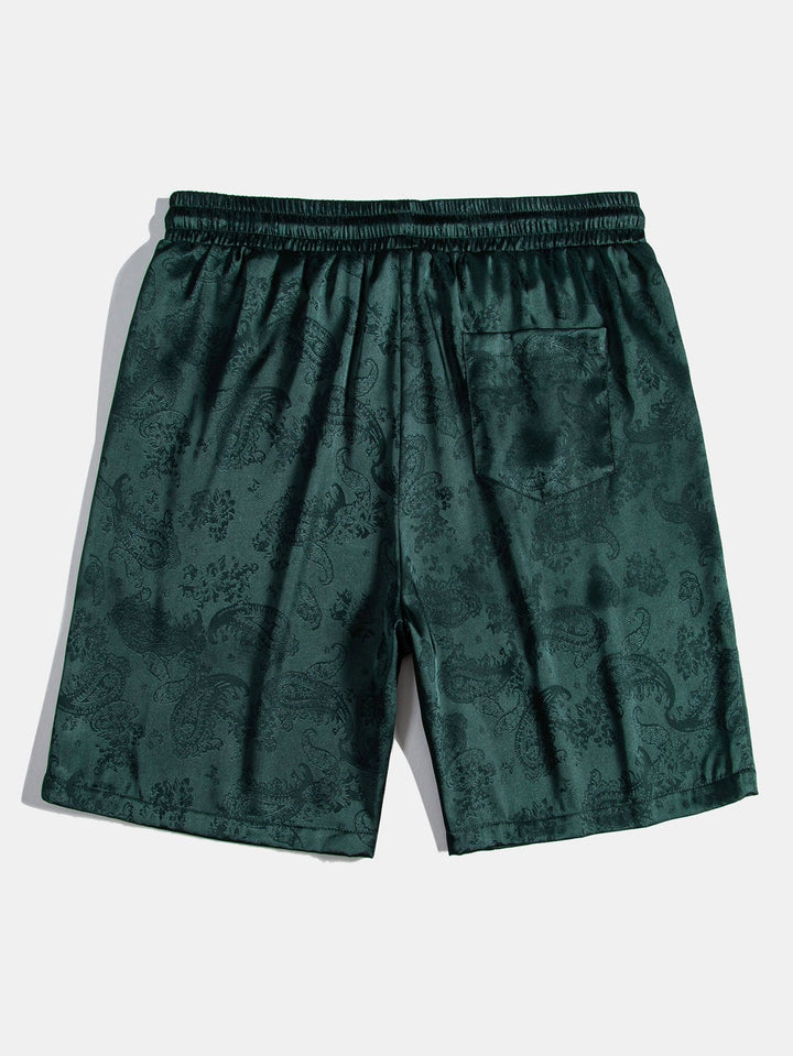 Paisley Print Satijnen Shirt & Shorts