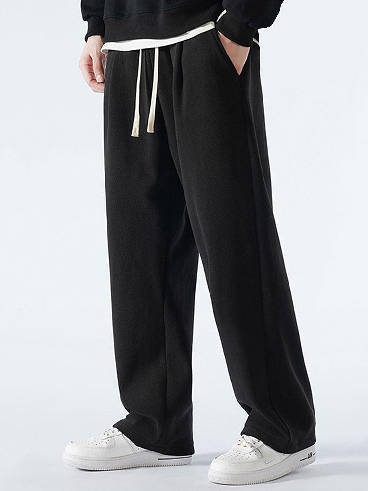 Polar Fleece Loose Fit Rechte Pijpen Broek