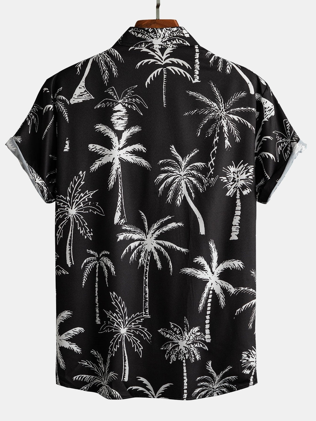 Palm Tree Print Button-Down Shirt & Swim Shorts