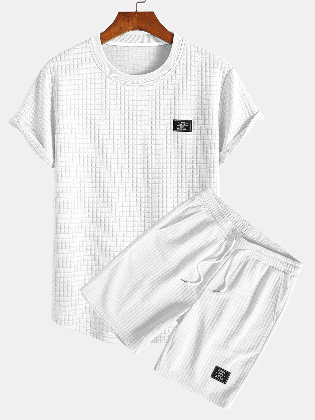 Korte Mouw Wafel Boog Hem T-Shirt & Shorts