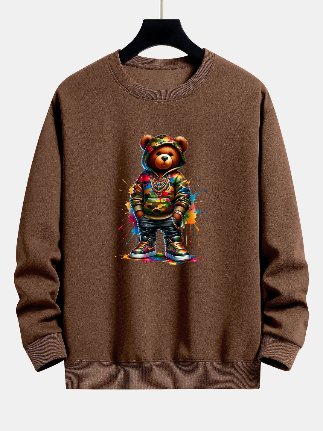 Kleur Splash Ink Camouflage Beerprint Relax Fit Sweatshirt