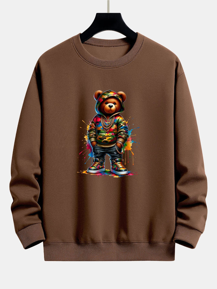 Kleur Splash Ink Camouflage Beerprint Relax Fit Sweatshirt