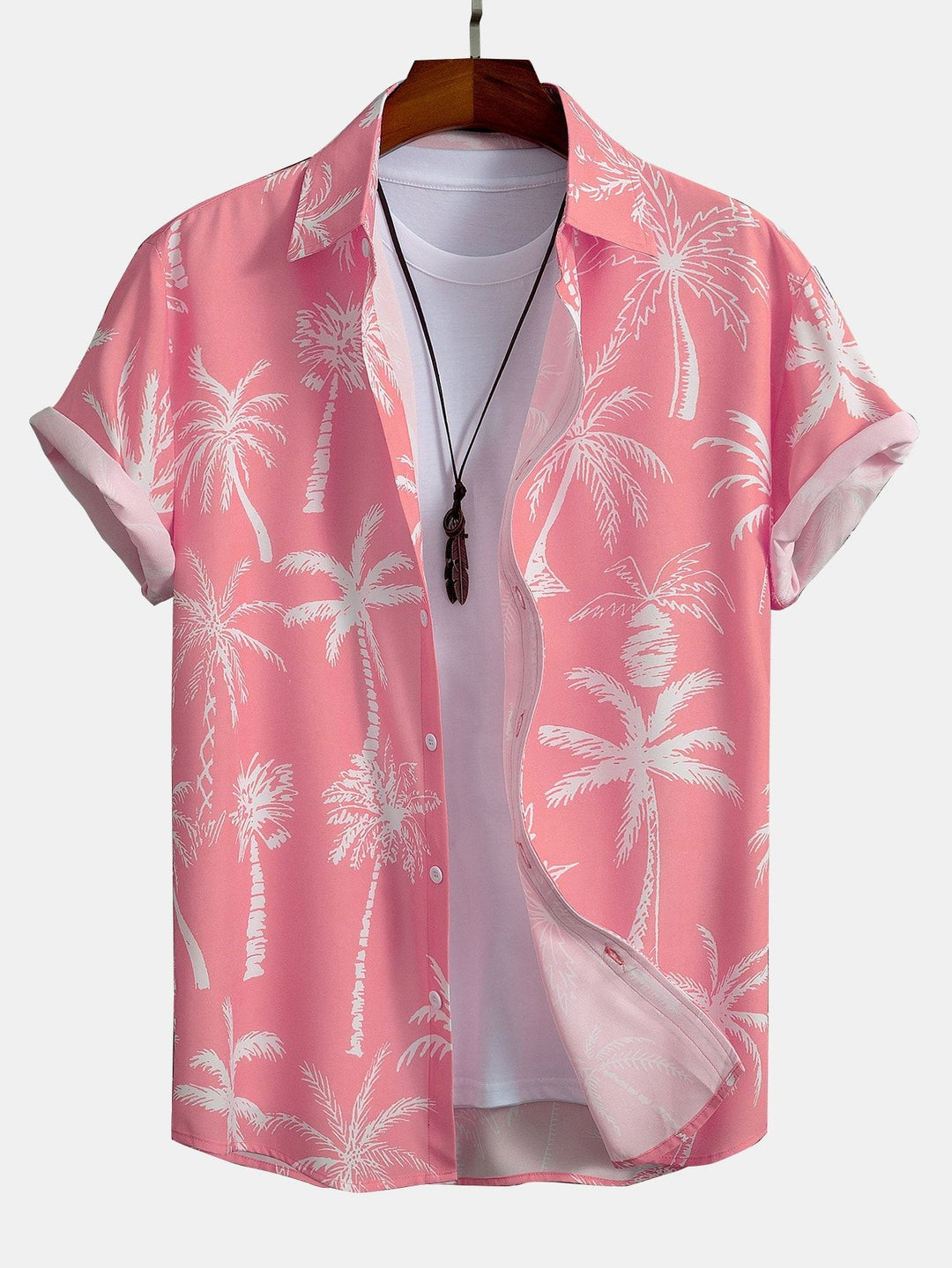 Palm Tree Print Button-Down Shirt & Swim Shorts