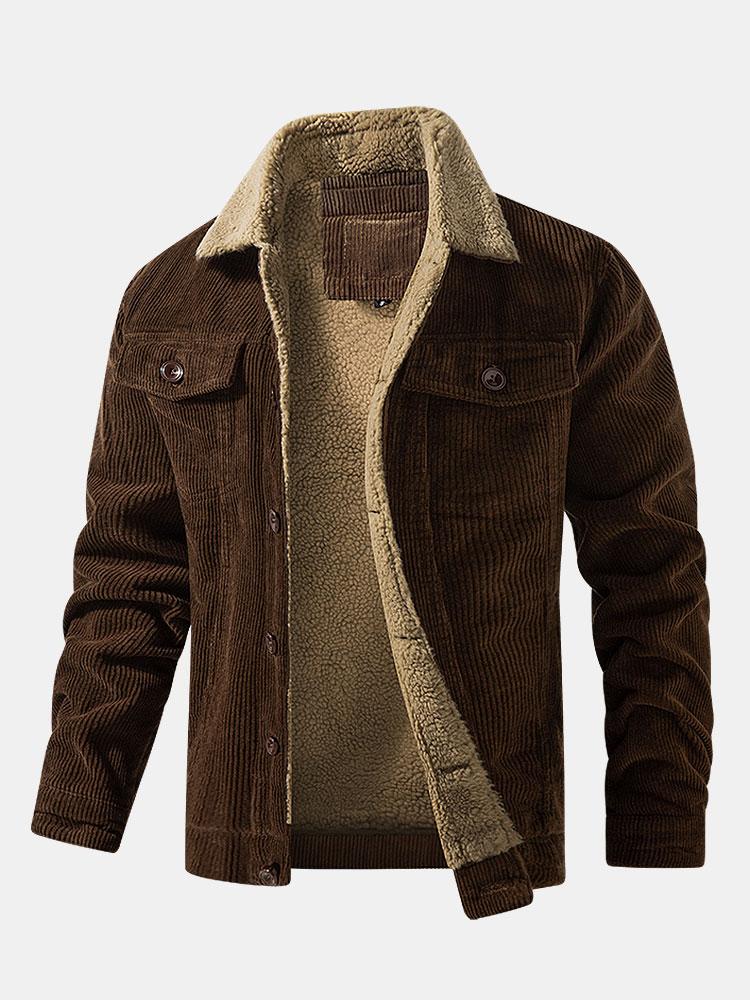 Teddy Voering Katoen Corduroy Jas