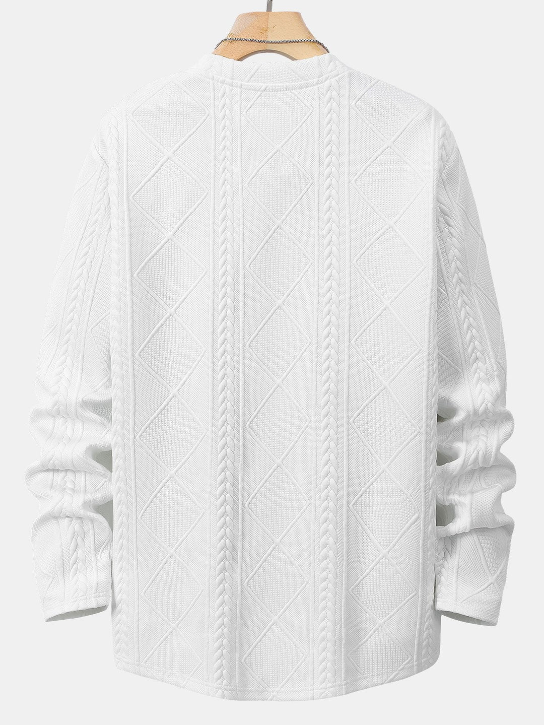 Langsleeve Geometrisch Jacquard Boog Hem T-Shirt & Trekkoord Corduroy Cargo Jogger Broek