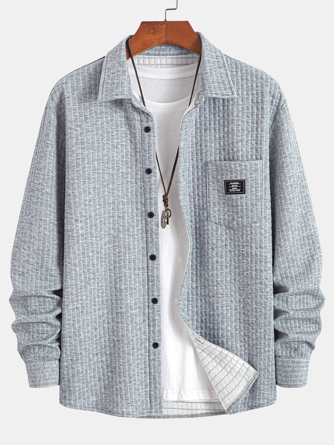 Wafel Knop-Up Shirt & Touwtjes Corduroy Cargo Jogger Broek