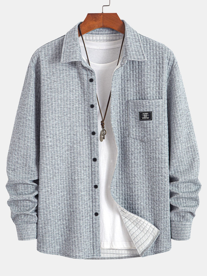 Wafel Knop-Up Shirt & Touwtjes Corduroy Cargo Jogger Broek