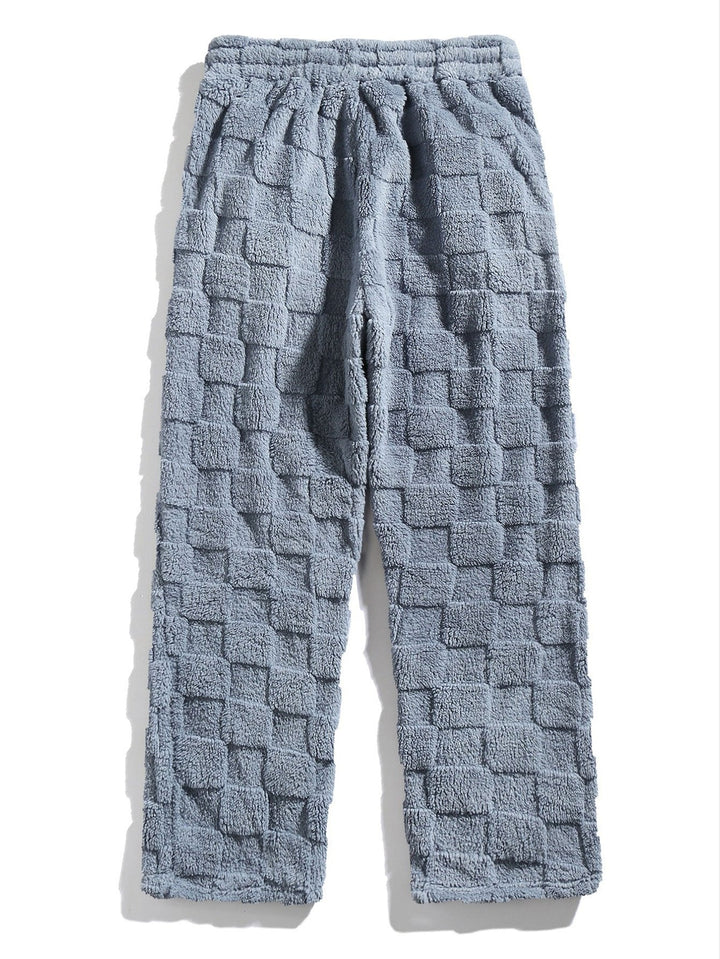 Checkerboard Teddy Hoodie & Straight Leg Pants