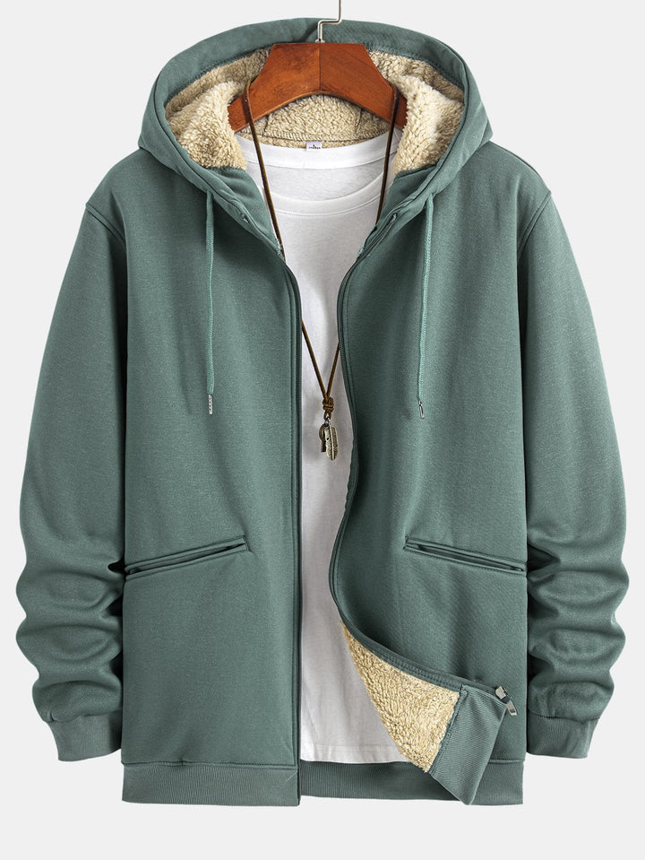Teddy Lining Zip Up Hoodie