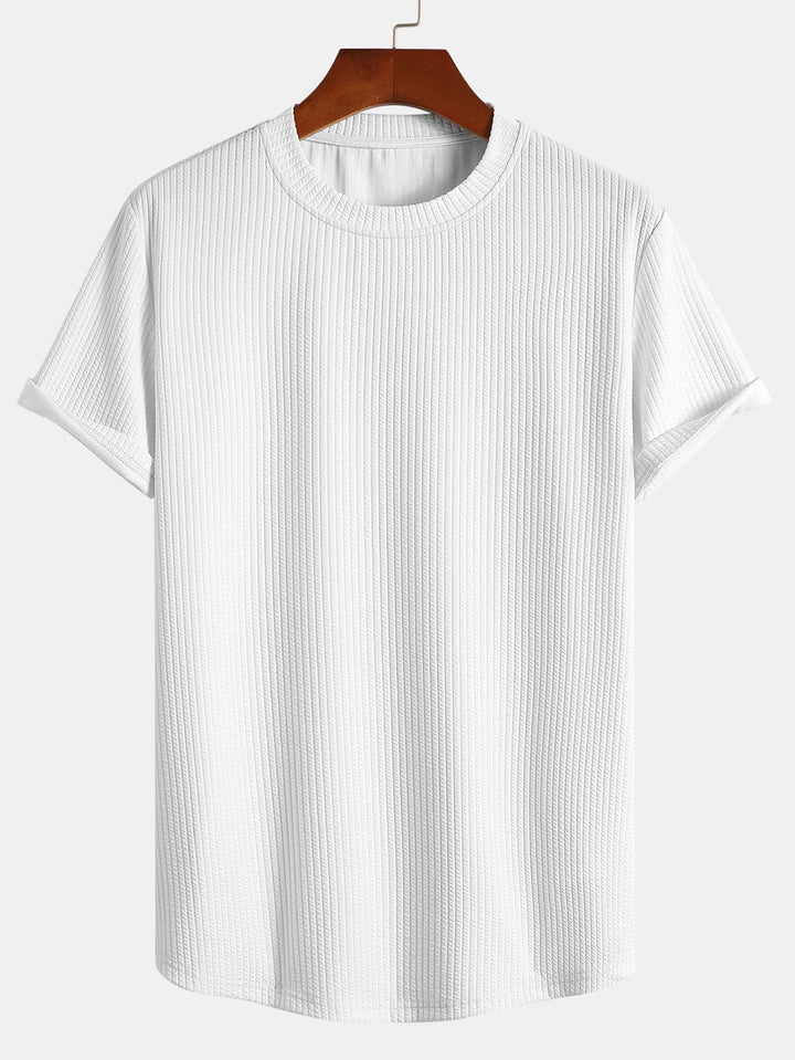 Muscle Fit Ribbed Arc Hem T-Shirt & Shorts