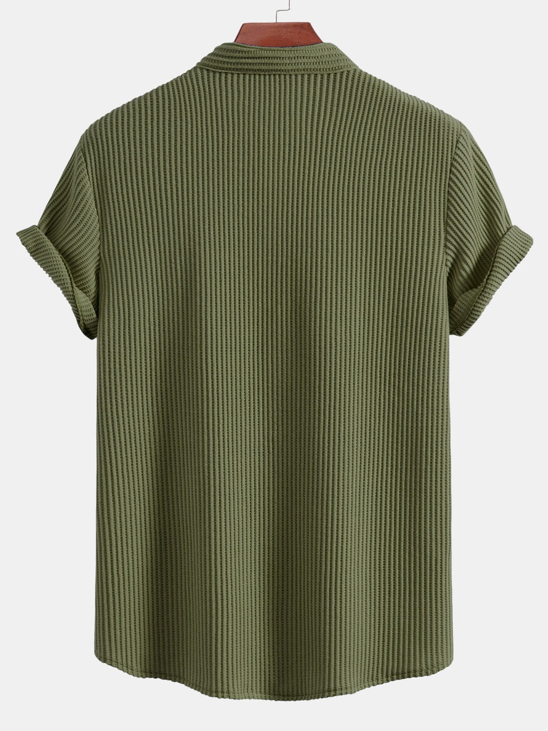 Wafel Stand Kraag Shirt & Trekkoord Wafel Shorts