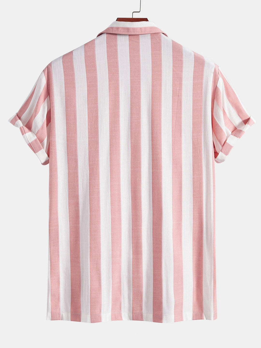 Gestreepte Cubaanse Kraag Shirt & Rechte Linnen Broek