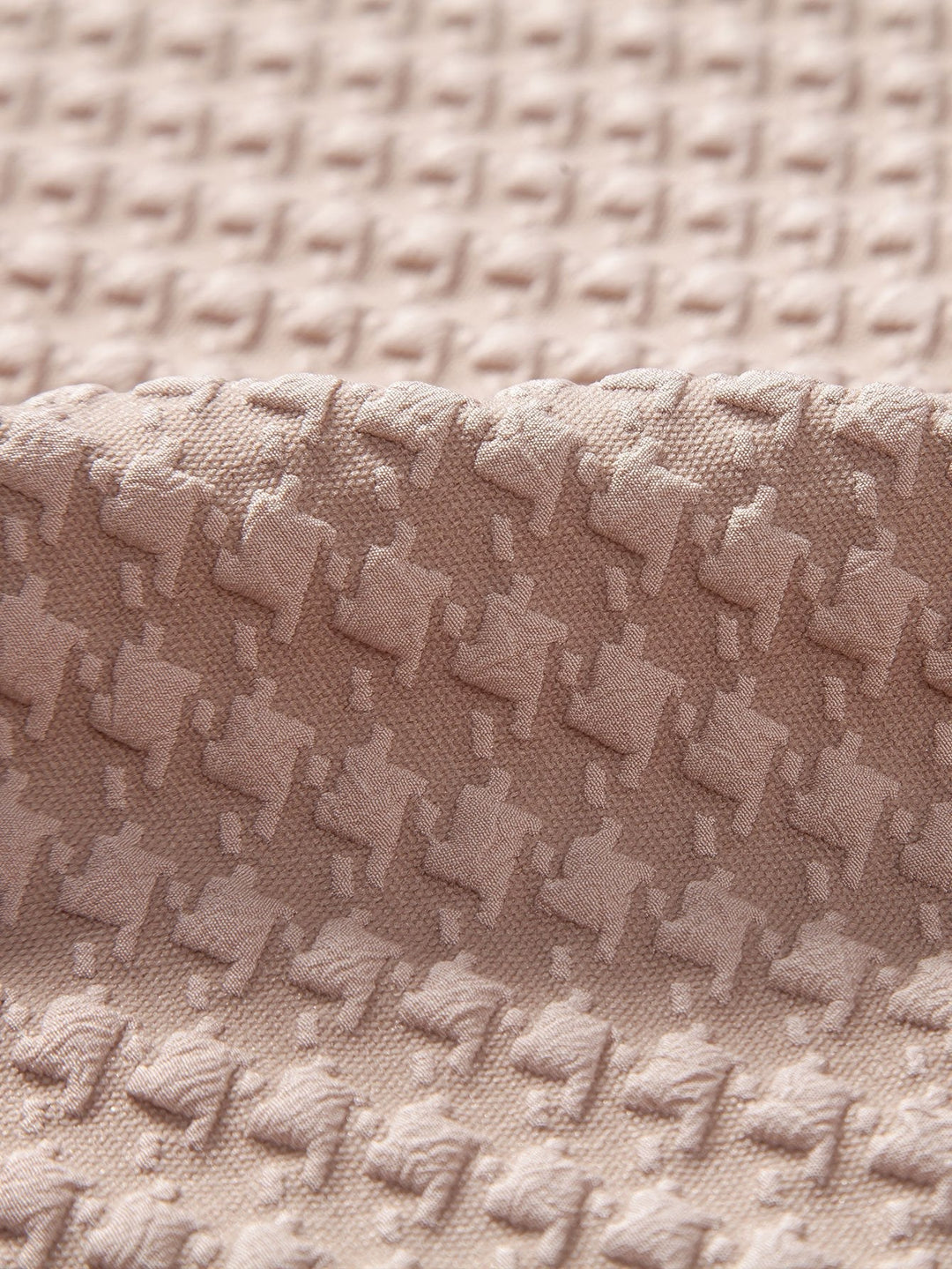 Houndstooth Jacquard Cubaanse Shirt & Rechte Linnen Broek