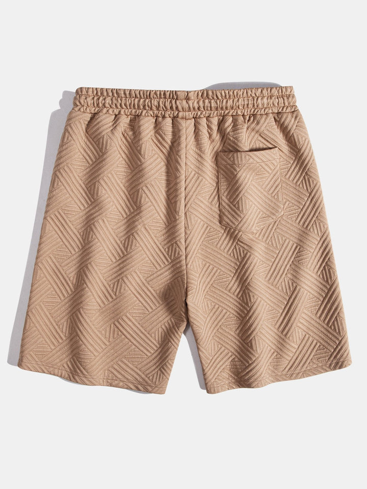 Textuur Jacquard Knop-Up Shirt & Shorts