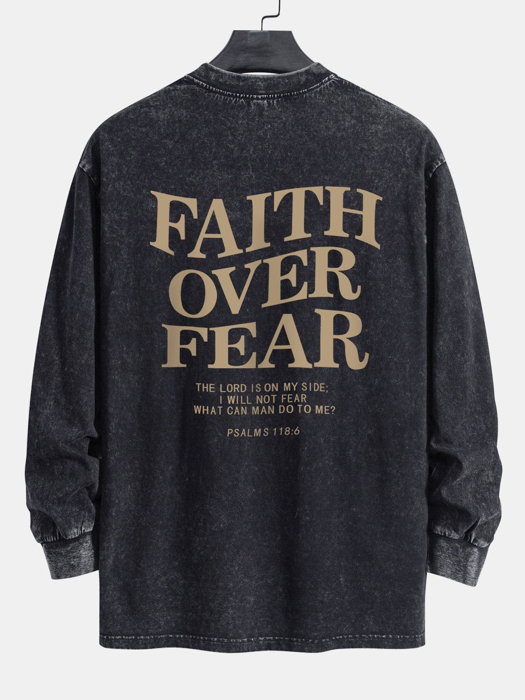 Faith Over Fear Print Relax Fit Gewassen Versleten T-Shirt & Trekkoord Corduroy Cargo Jogger Broek