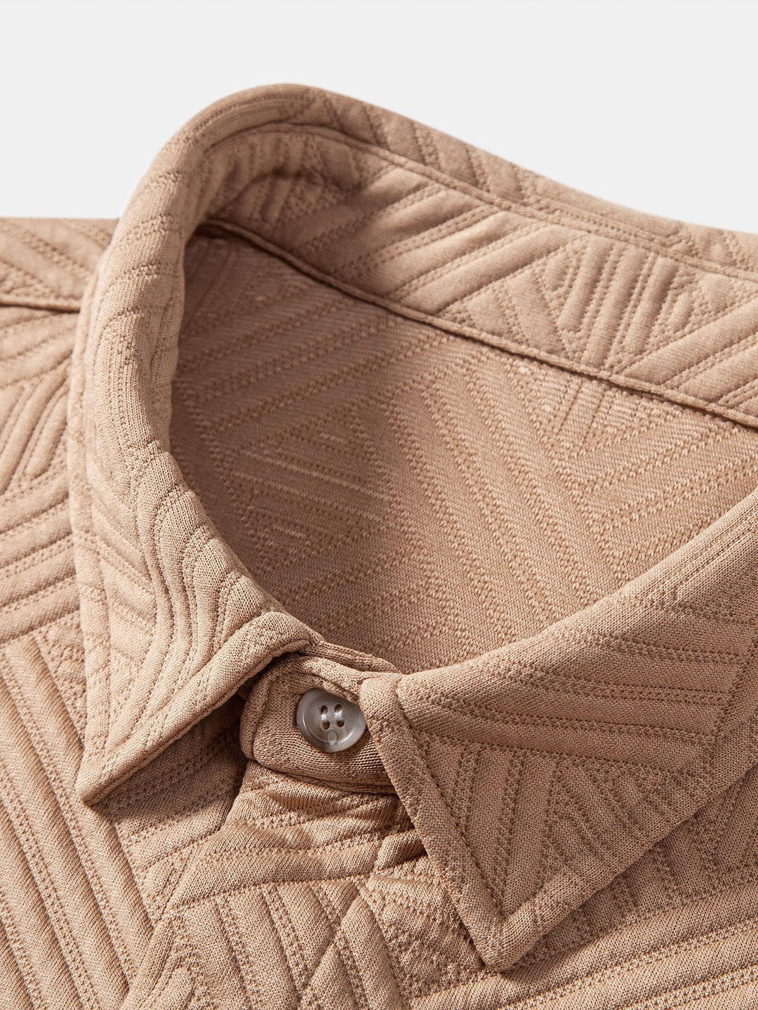 Textuur Jacquard Knop-Up Shirt & Shorts