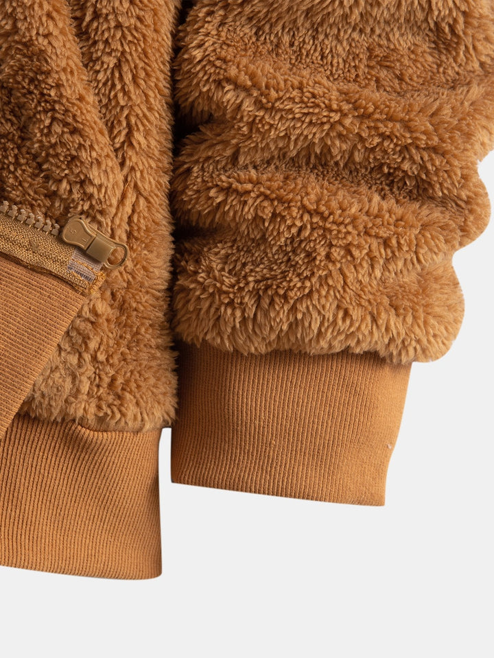 Teddy Zip Up Hooded Coat & Teddy Jogger Pants