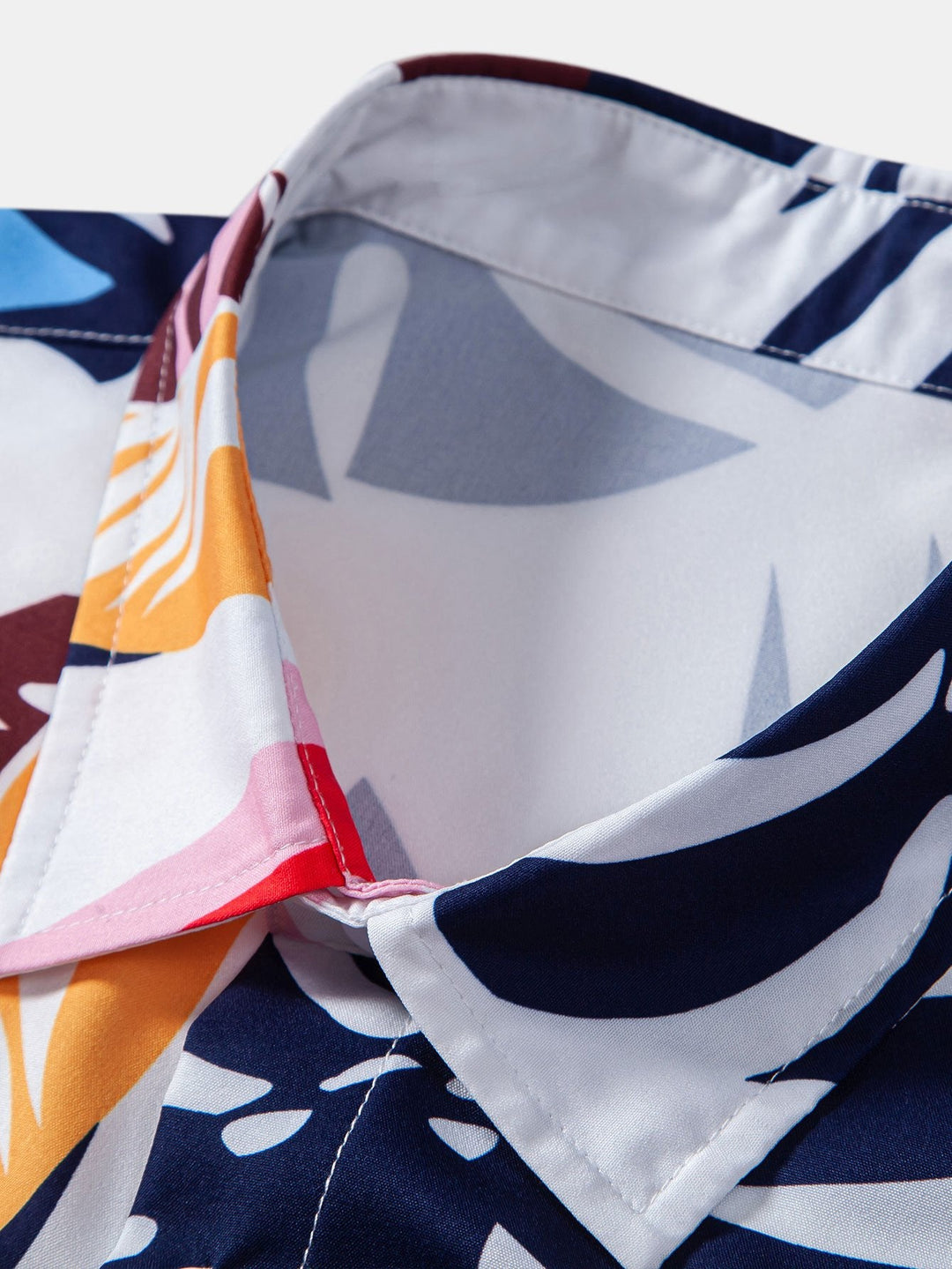 Leaf Kleur Blokprint Overhemd met Knopen & Zwemshort